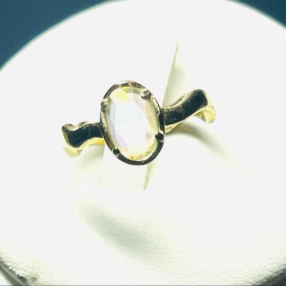 Kendra Scott Jewelry - Authentic KENDRA SCOTT Dainty Gold Plated Ring with Clear Stone.